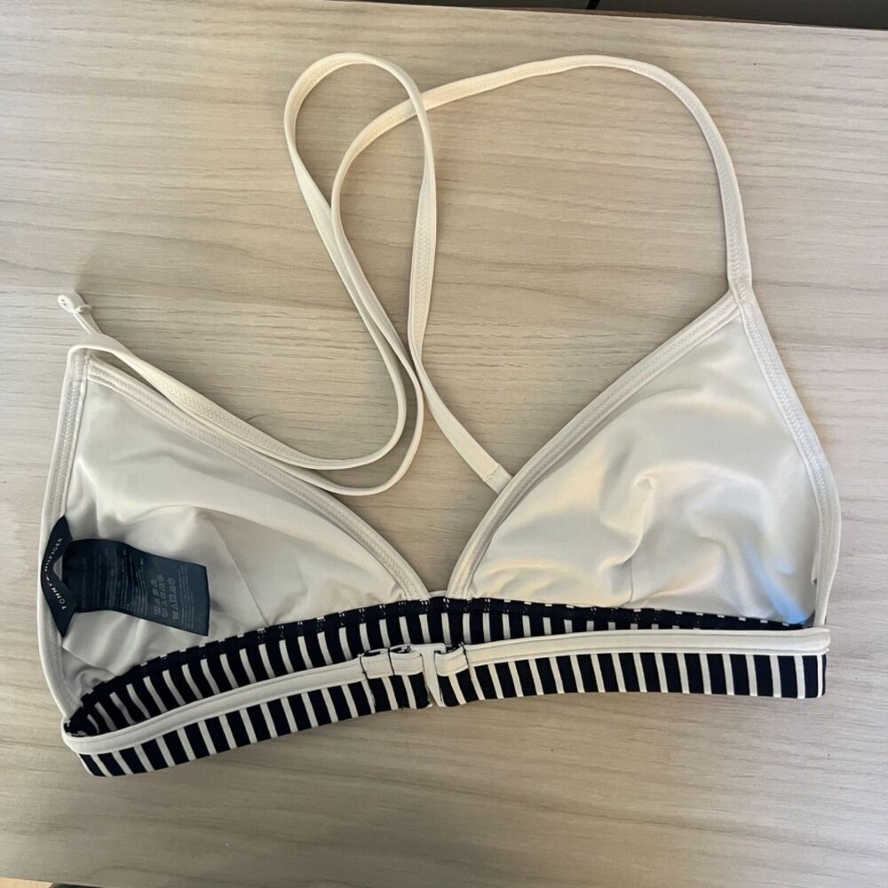 Tommy Hilfiger Striped High Waisted Bikini Set M NWOT Navy White - Picture 5 of 5